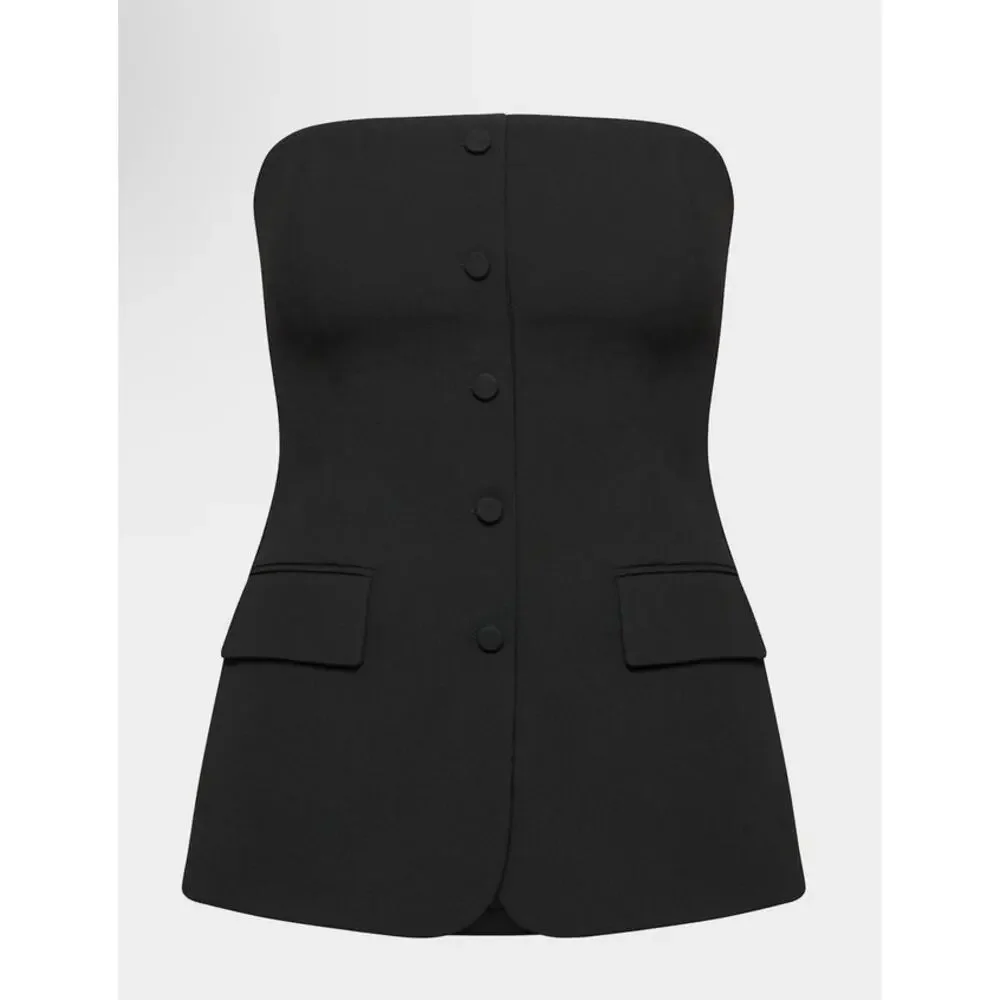 NWT Babaton Aritzia Insider Strapless Top Black Size 6 Womens - Picture 1 of 9